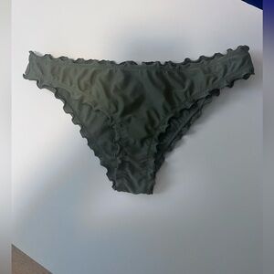 Hollister Olive Ruffled Bikini Bottom